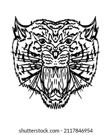 Tattoo tribal wild cats graphic design vector art