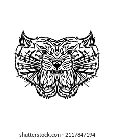 Tattoo tribal wild cats graphic design vector art