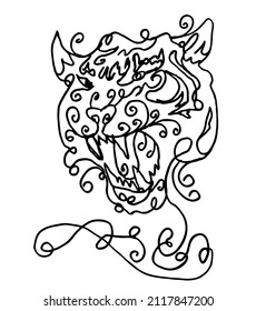 Tattoo tribal wild cats graphic design vector art