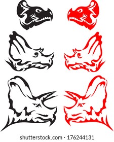 tattoo triceratops vector.