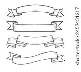 tattoo and tshirt design black and white hand drawn ribbon bundle engraving ornament