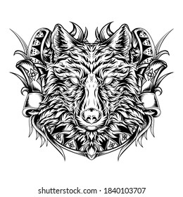 25,824 Wolf Head Black White Images, Stock Photos & Vectors | Shutterstock