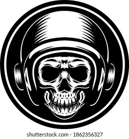 Tattoo and T-shirt design black and white Skull face Illustration
