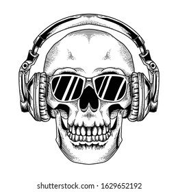 Tattoo Tshirt Design Skull Glasses Head Stock Vector (Royalty Free ...