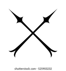 Tattoo vector art arrow. Vector silhouette arrow. Simple sketched tribal tattoo.
