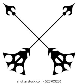 Tattoo vector art arrow. Vector silhouette arrow. Simple sketched tribal tattoo.