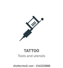Tattoo vector icon on white background. Flat vector tattoo icon symbol sign from modern tools and utensils collection for mobile concept and web apps design.