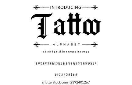 Tattoo Vintage tattoo font. Font for the tattoo studio logos, alcohol branding, and many others in retro style.