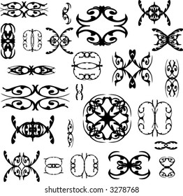 lot of tattoo, and vintage logos - vector