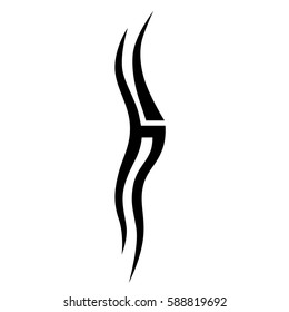 Tattoo wave tribal vector design. Single sleeve pattern arm. Simple logo. Designer simple element for arm, leg , shoulder men and women. Abstract  pattern illustration.