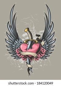 Tattoo winged Heart
