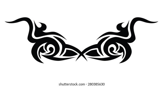 tattoo wings tribal pattern design art, abstract pattern design template on white background.
