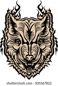 Tattoo Wolf head 
