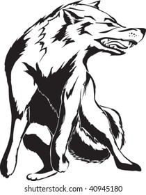 Tattoo wolf illustration