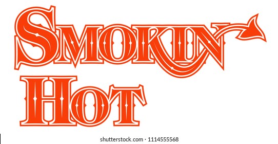 Tattoo Words Smoking Hot Gothic word style design with devils tail