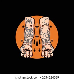 tattooed arms tattoo vector design