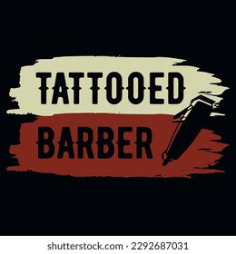 Tattooed barber's tshirt design vector design 