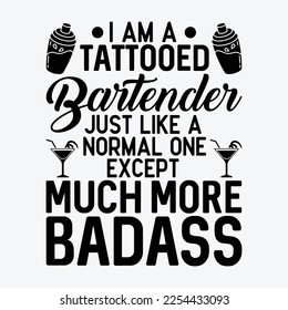 Tattooed Bartender Much More Badass Funny Bartender