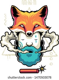 
tattooed man and fox vector