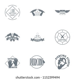 Tattooing logo set. Simple set of 9 tattooing vector logo for web isolated on white background
