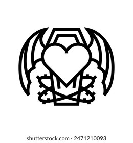 tattoos goth subculture line icon vector. tattoos goth subculture sign. isolated contour symbol black illustration