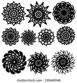 Tattoos set - isolated on white background - vector illustration