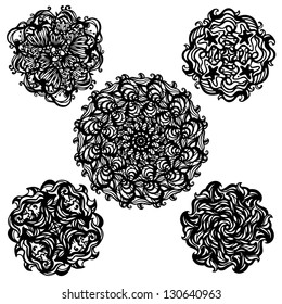 Tattoos set - isolated on white background - vector illustration