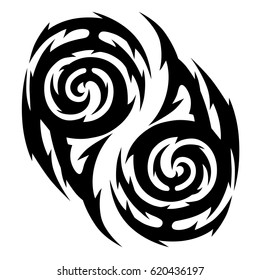 Tattoos sketch tribal vector designs. Simple logo. Designer isolated element for ideas decorating the body of women, men and girls arm, leg and other body parts. Abstract illustration.