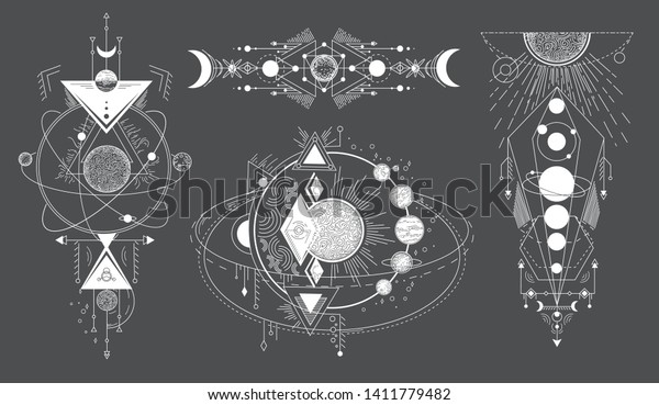 Tattoos Space Subjects Star Systems Vector Stock Vector (Royalty Free ...