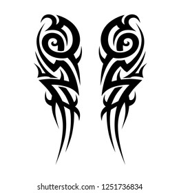 Tatttoo Tribal Sleeve Symmetric Pattern Elements Stock Vector (Royalty ...