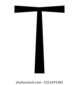 Tau cross on white background