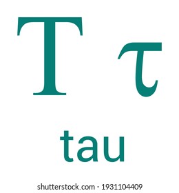 tau greek letter symbol on white background