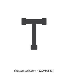 Tau letter vector icon. filled flat sign for mobile concept and web design. Greek alphabet symbols simple solid icon. Symbol, logo illustration. Pixel perfect vector graphics