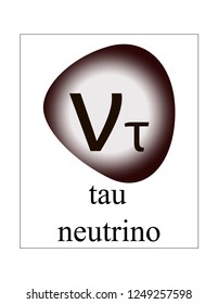 Tau neutrino vector illustration. Quantum mechanics. Elementary particles.