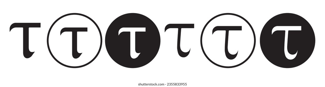 Tau Symbol. Mathematical alphabet letter of t icon. Flat vector set of greek math or physics text shape. Outline sign of electrical  math font logo