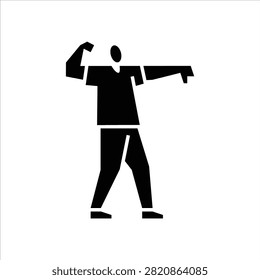 Taunt Gesture glyph icon. disrespect gesture illustration.