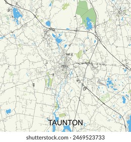 Taunton, Massachusetts, United States map poster art