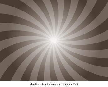 Taupe black comic sunburst background. abstract sunburst background design template. sun rays cartoon illustration. Swirl, spiral, spinning sunburst background pattern. 