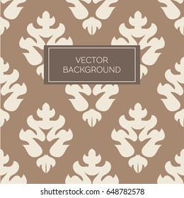 Taupe damask vector seamless pattern background