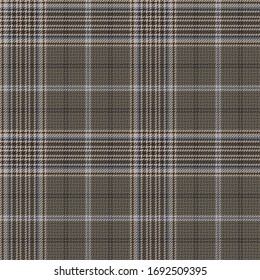 Taupe Ground Twill Plaid with Brown, Blue, & Beige Seamless Vector Illustration