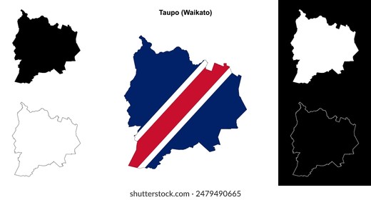 Taupo conjunto de mapas de esquema en blanco