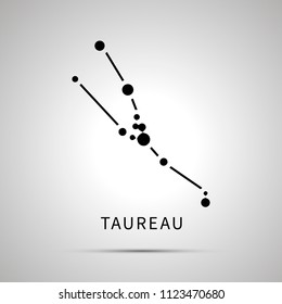 Taureau constellation simple black icon with shadow on gray