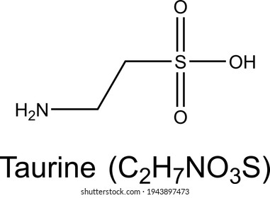 Taurine 2-aminoethanesulfonic acid molecule chemical formula