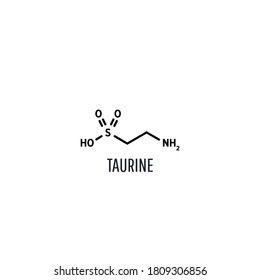 Taurine structural chemical formula on a white background