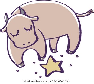 Taurus 12 constellations illustration vector