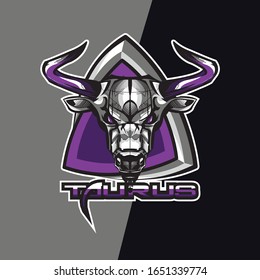 taurus, bull, buffalo esport logo, mascot, egame 