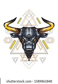 Taurus Bull Buffalo in Mystical Sacred Geometry magic astrology and alchemy 