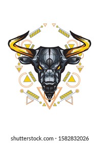 Taurus bull Buffalo with Sacred Geometry magic astrology and alchemy 