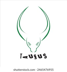 Taurus Bull horn with name vector illustrator eps format