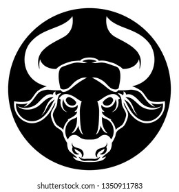 A Taurus bull horoscope astrology zodiac sign icon